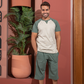 Men's pajamas striped half sleeve