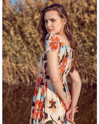 نايت شيرت حريمي نص كم راوند واسع بكشكشه مشجر