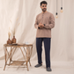 Men's cashmere pajamas with buttons on the chest