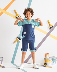 Space love Pajamas for my boys, a half-sleeved T-shirt and a pentacore