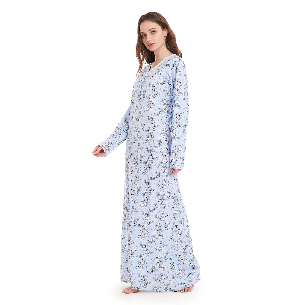 Buttoned floral printed V-sleeved shirt