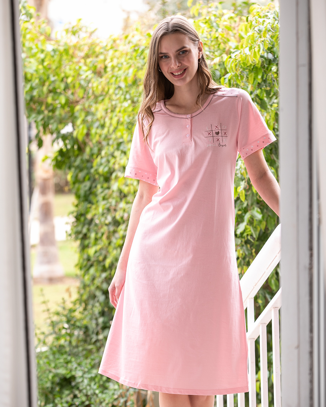 Game love women's button-down nightgown