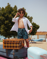 مايوه اولادي شورت مطبوع ورق شجر