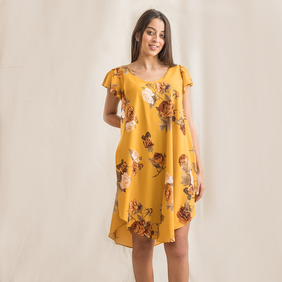 قميص فسكوز قصير oriental flower