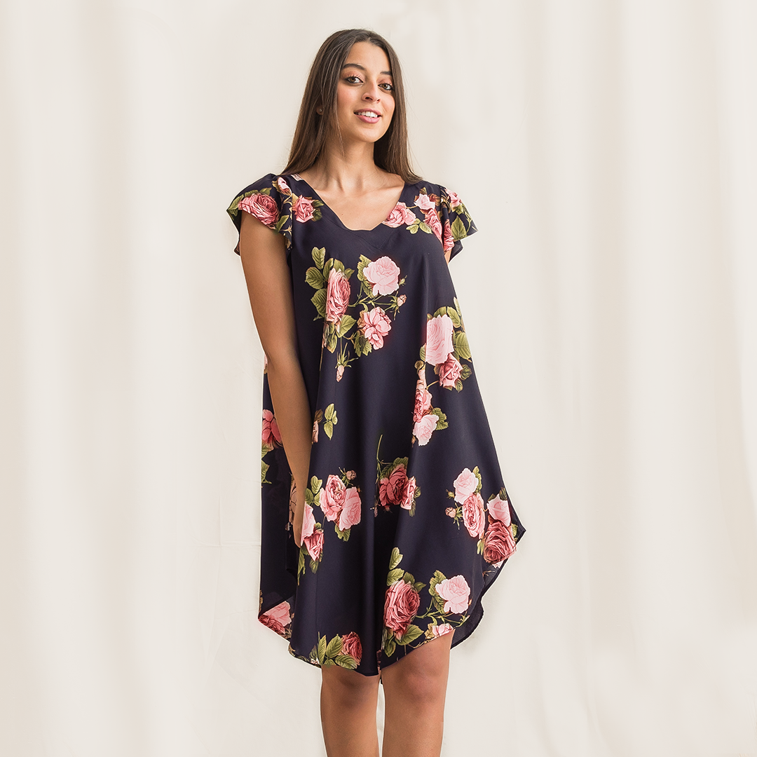 قميص فسكوز قصير oriental flower