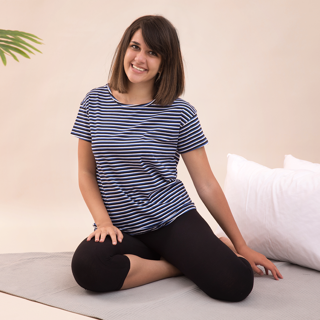 I want a striped cotton woman