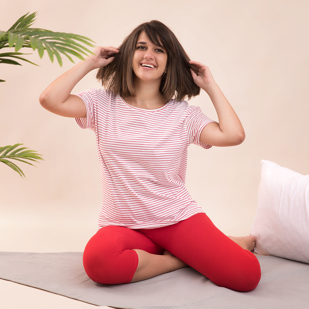 I want a striped cotton woman