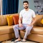 Plain pajamas, check pants
