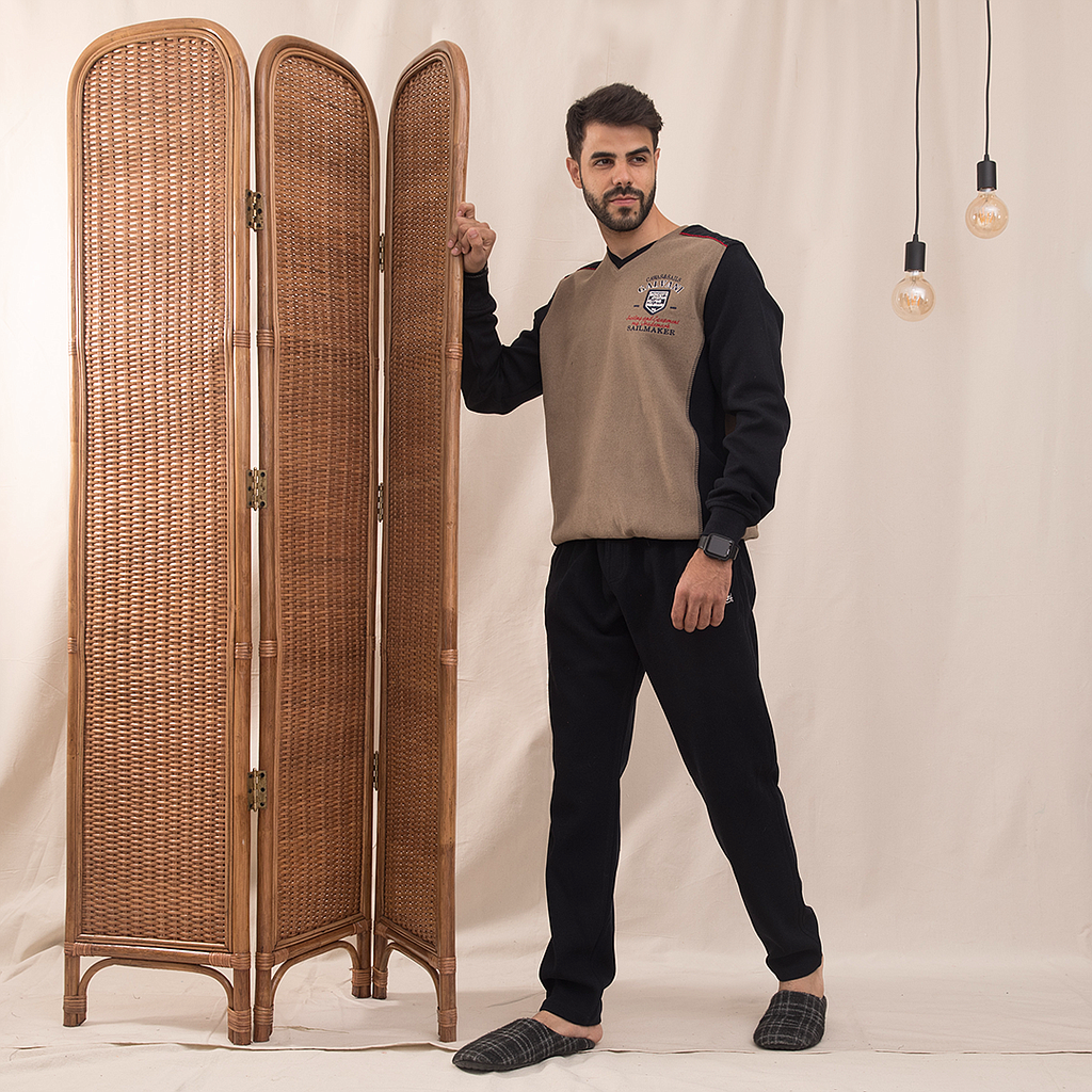 SAILMAKER Vبيجاما رجالي مطرزه ع الصدر