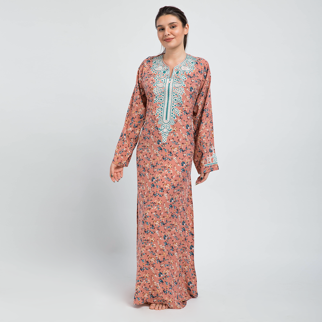 قميص فسكوز بكم 2 مشجر مطرز - 2segypt