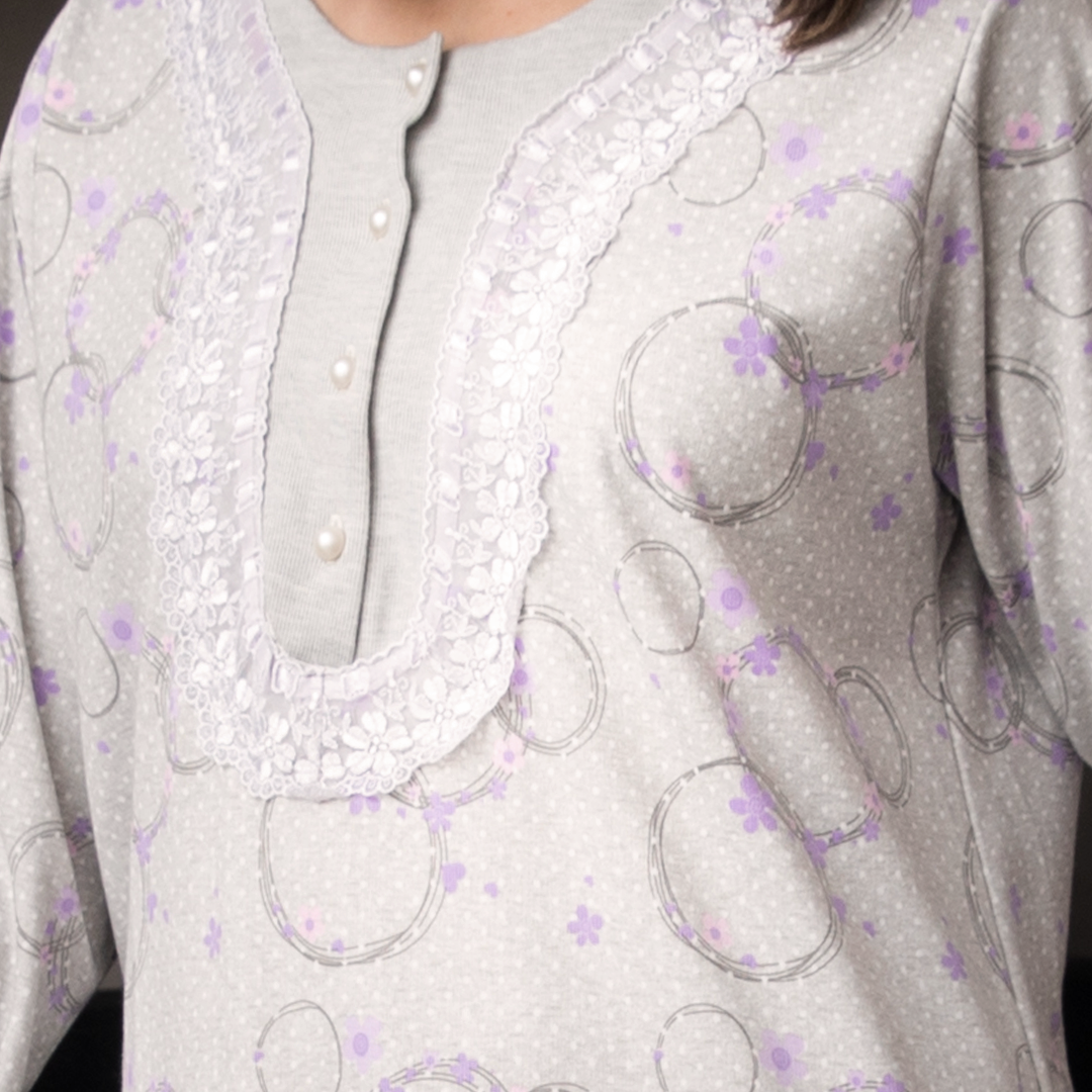 قميص بيت حريمي طويل بزراير