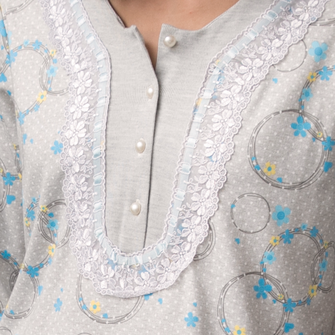 قميص بيت حريمي طويل بزراير