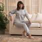 Melton pajamas with ruffles on the chest