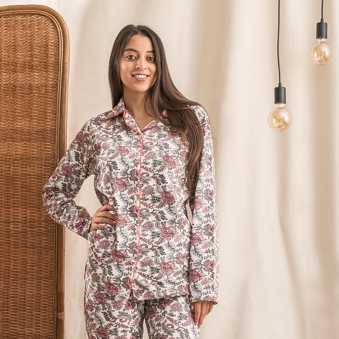 بيجاما كلاسيك زهرة