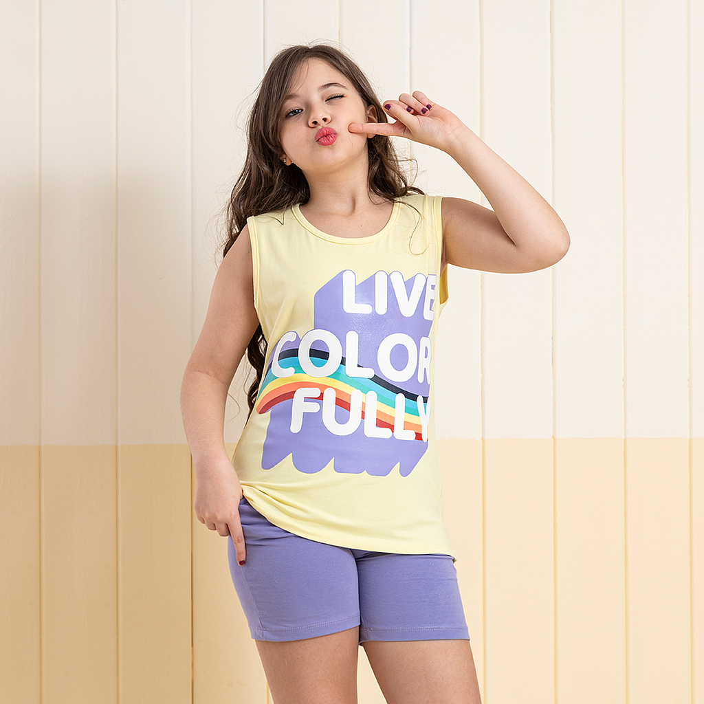 LIVE COLORGirls' pajamas, shorts and sleeves