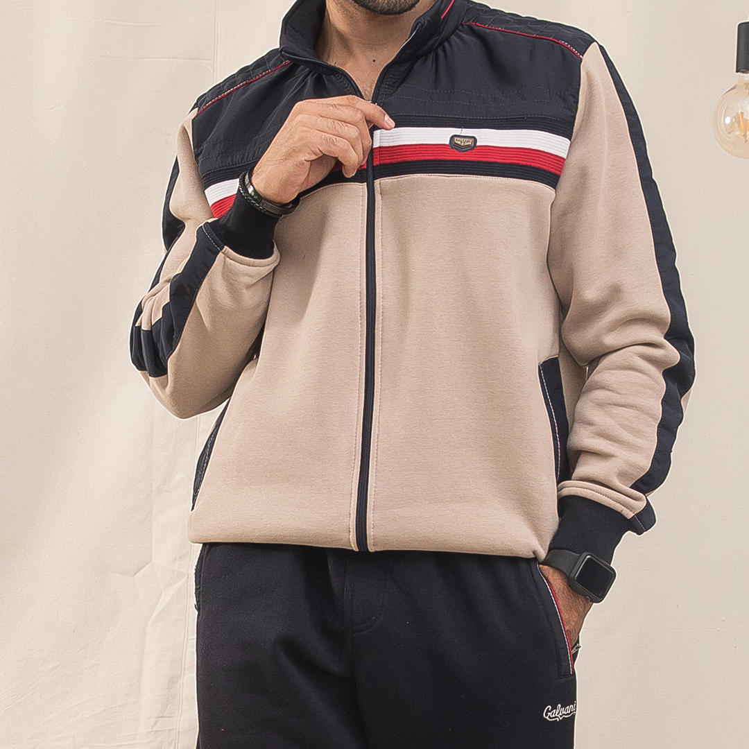 Men's Melton zipper pajamas