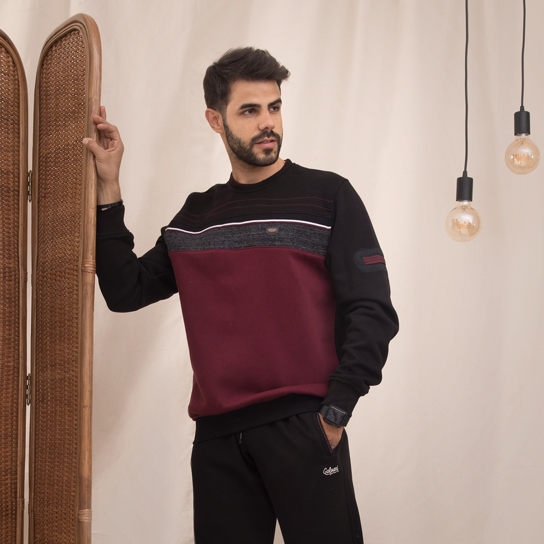 Men's pajamas, round stitching on the chest