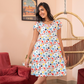 Women's floral dress, half sleeve