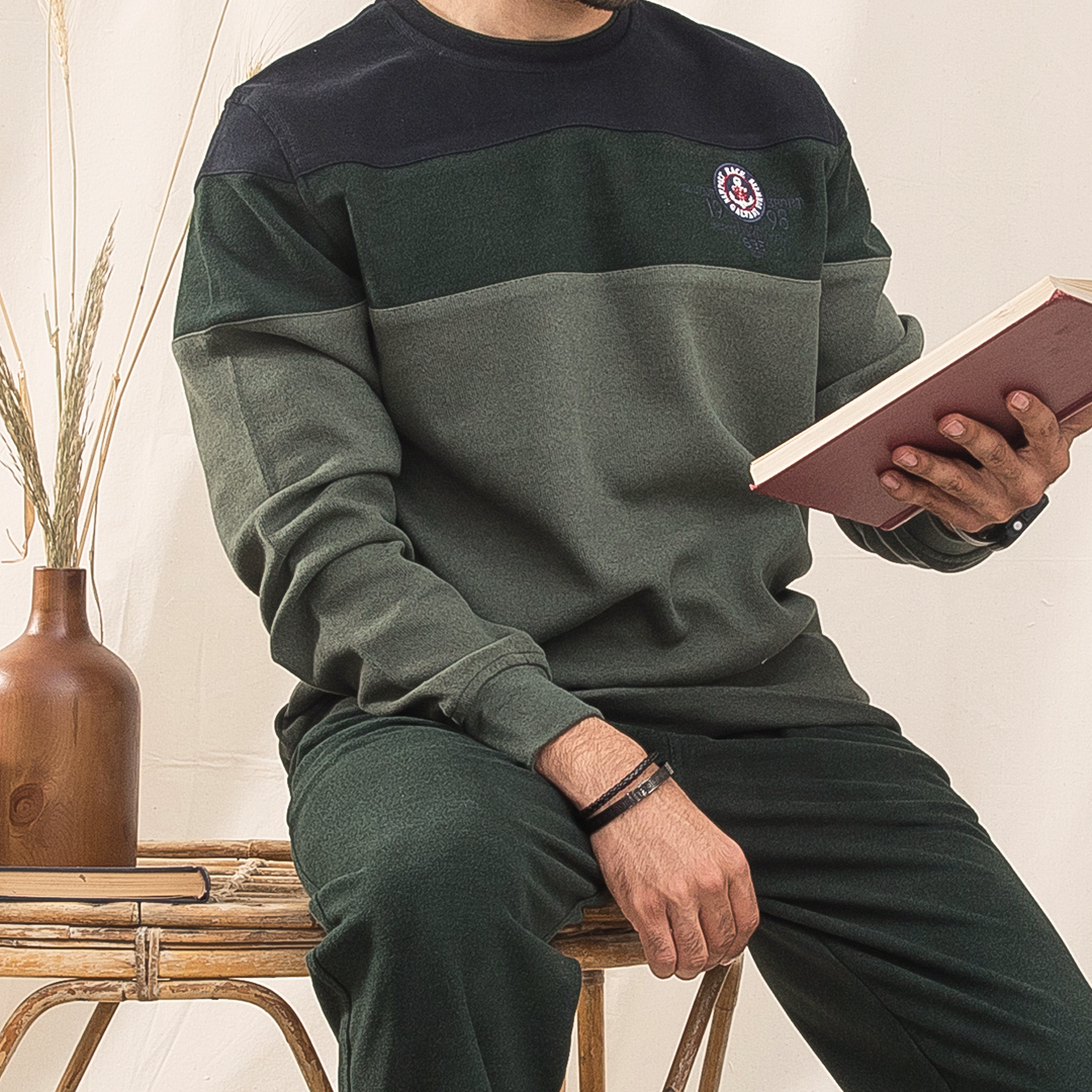 Men's cashmere pajamas embroidered on the chest 98 19