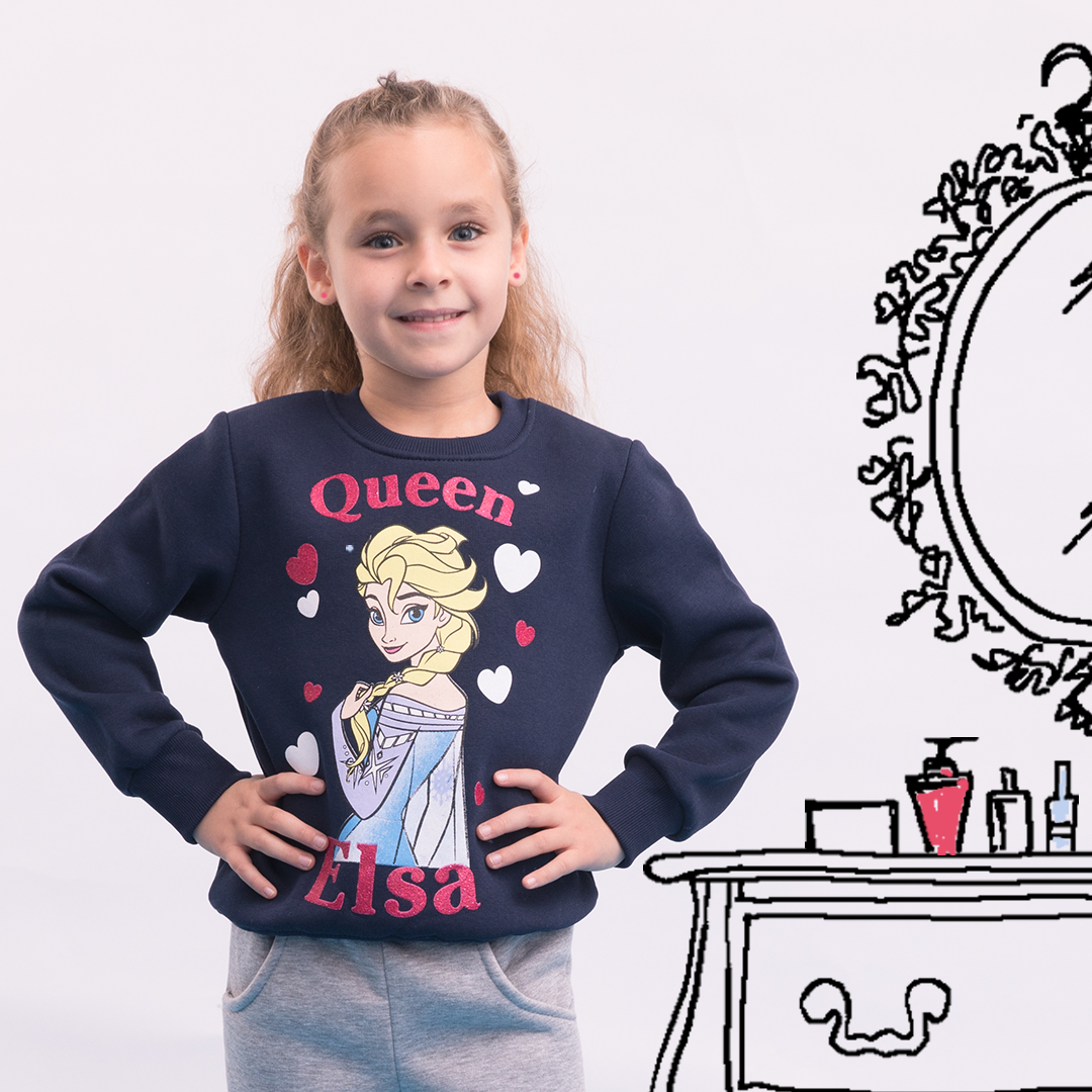 Queen Elsa بيجاما بناتي قلوب