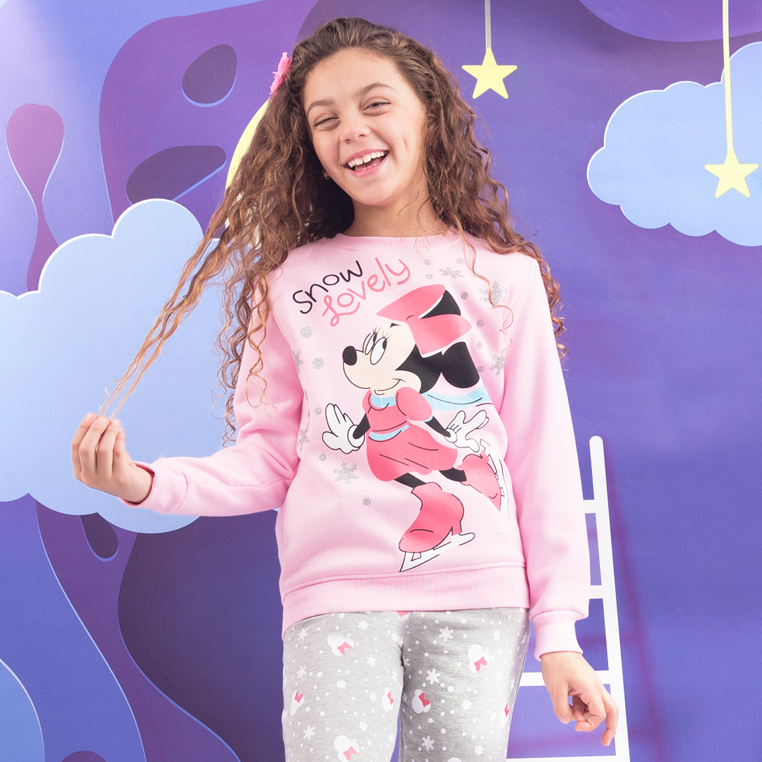 snow lovely minnie girls pajamas