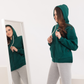 Sweatshirt with a zip and a cabochon