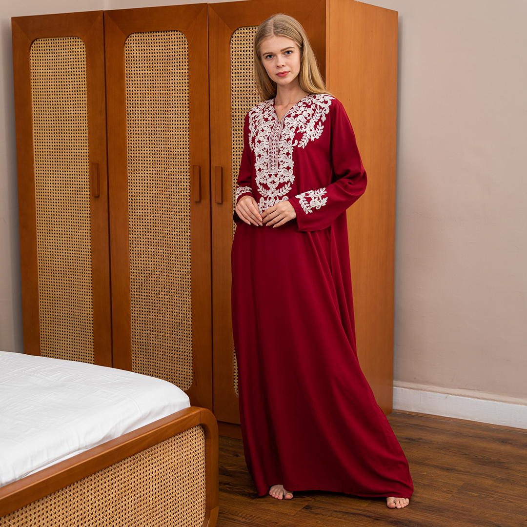 قميص فسكوزسادة بكم مطرز4 سنبلة