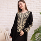 Plain viscose shirt with embroidered sleeves 5