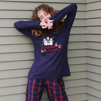 FALALALA Snowman pajamas, check pants for women