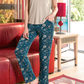 Half sleeve embroidered pajamas with floral trousers