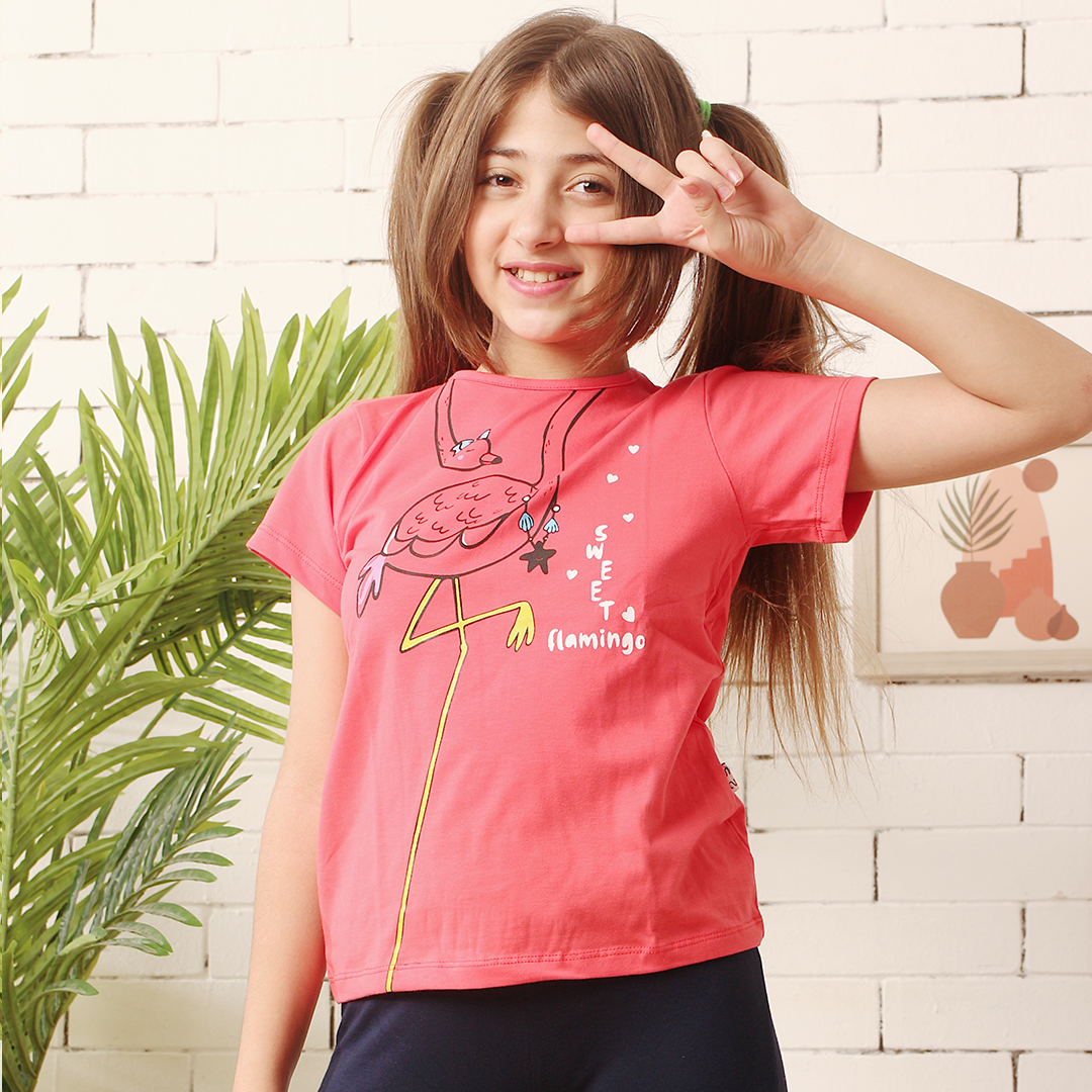 Sweet flamingo girls' pajamas 