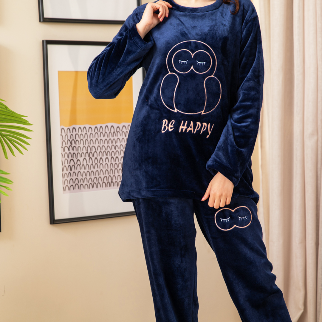 BE HAPPY بيجامة حريمي بولار