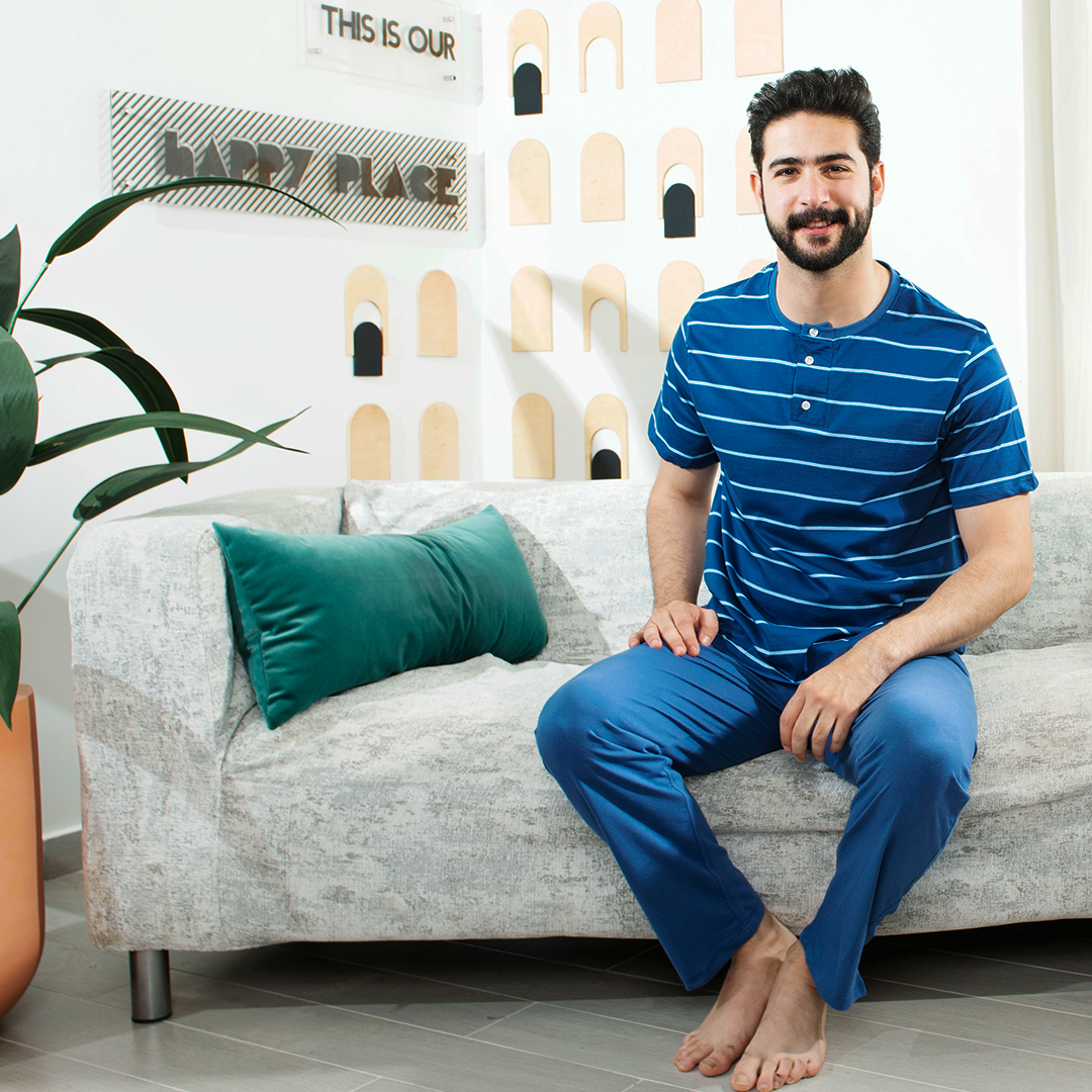 بيجاما رجالي مقلم