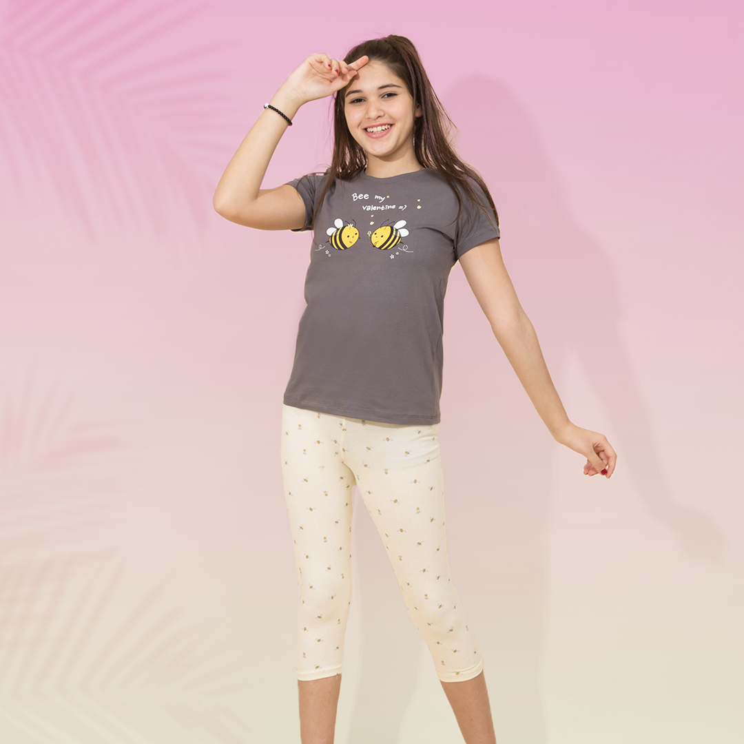 BEE MY VALENTINE بيجاما بنتاكور النحله