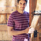 V striped men's T-shirt
