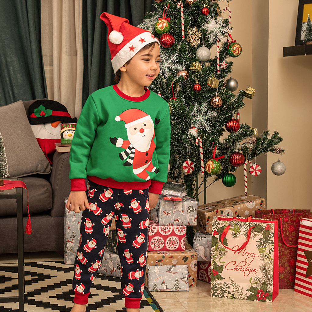 Boys Noel pajamas with printed pants