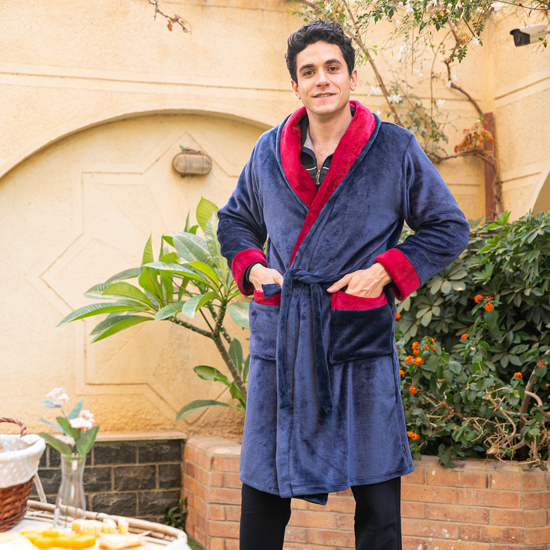 Plain polar men's robe