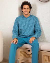 روتارى اشكال بنطلون ساده V بيجامه رجالي