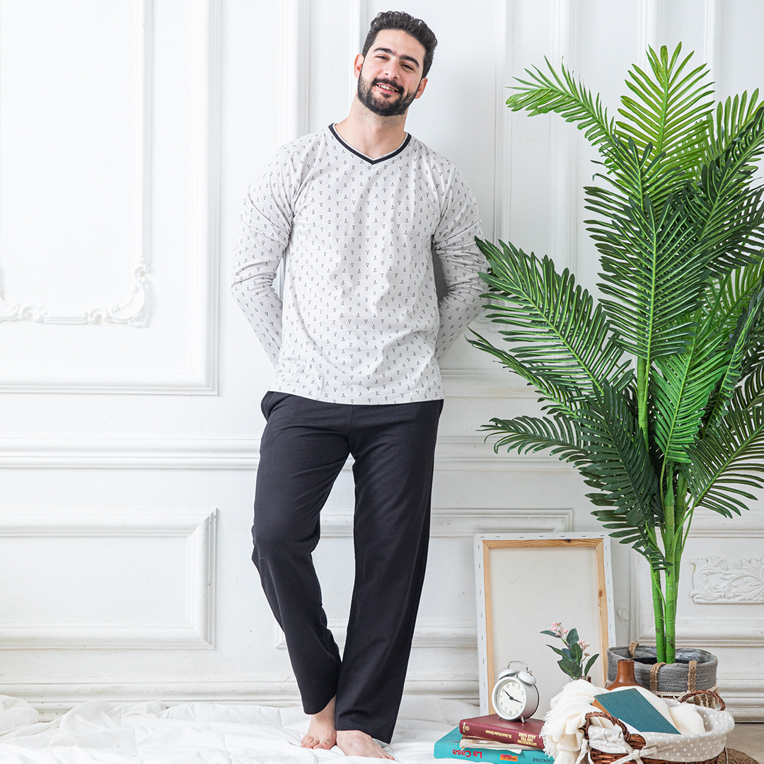 Triangle pajamas with sleeves for men
