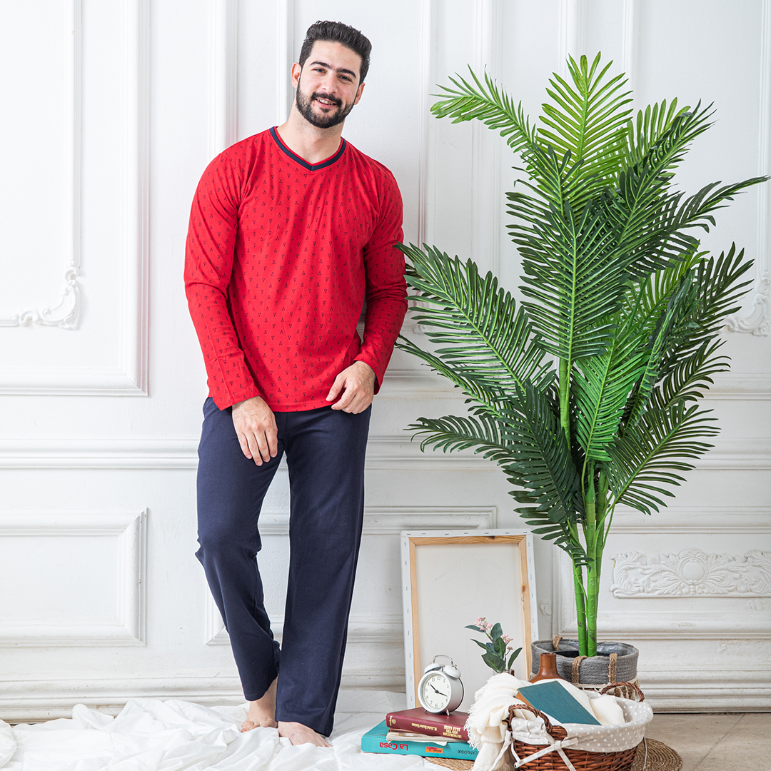 Triangle pajamas with sleeves for men
