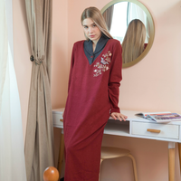 قميص حريمي كول شال مطرز ورد وفراشه