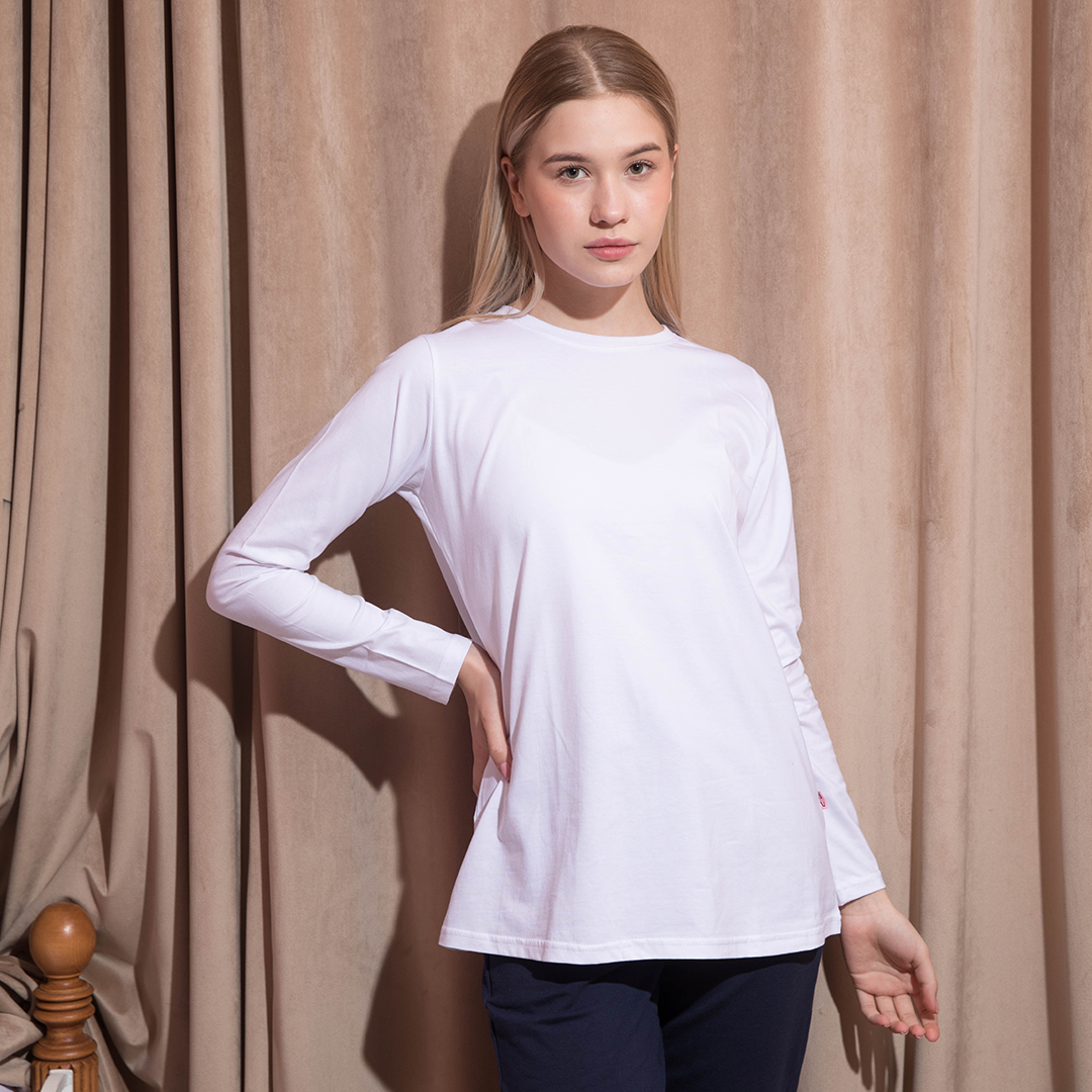 تي شيرت حريمي بكم ساده