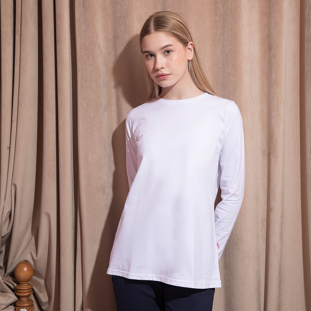 تي شيرت حريمي بكم ساده