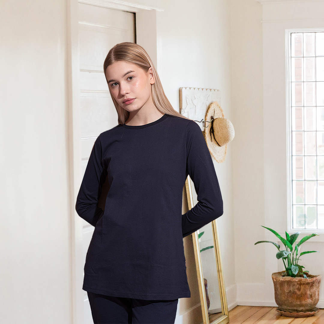 تي شيرت حريمي بكم ساده