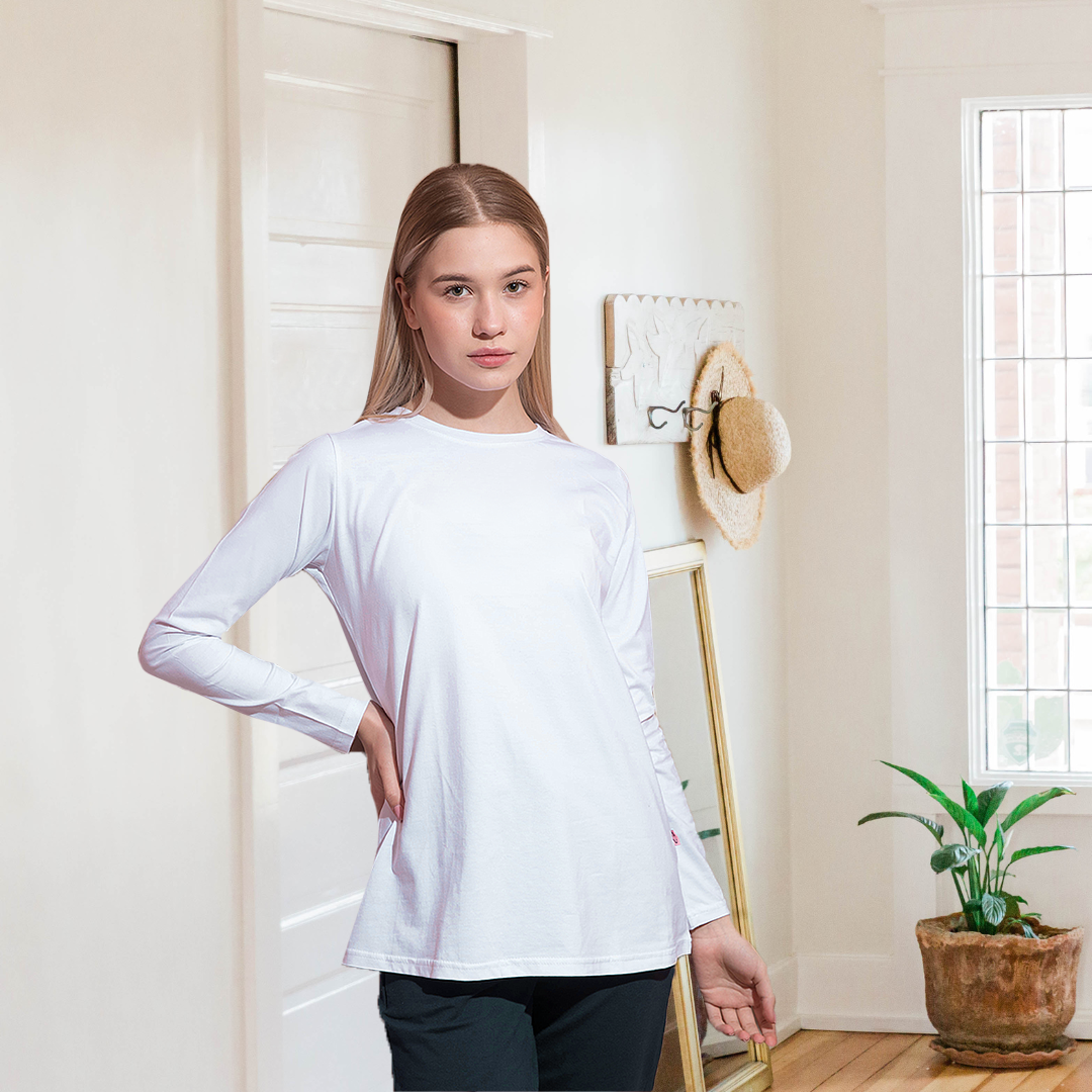 تي شيرت حريمي بكم ساده