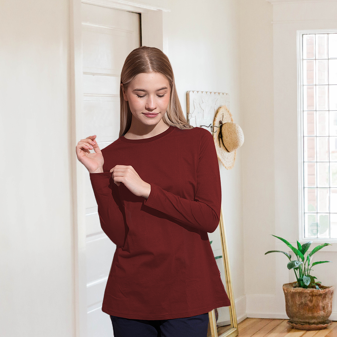 تي شيرت حريمي بكم ساده