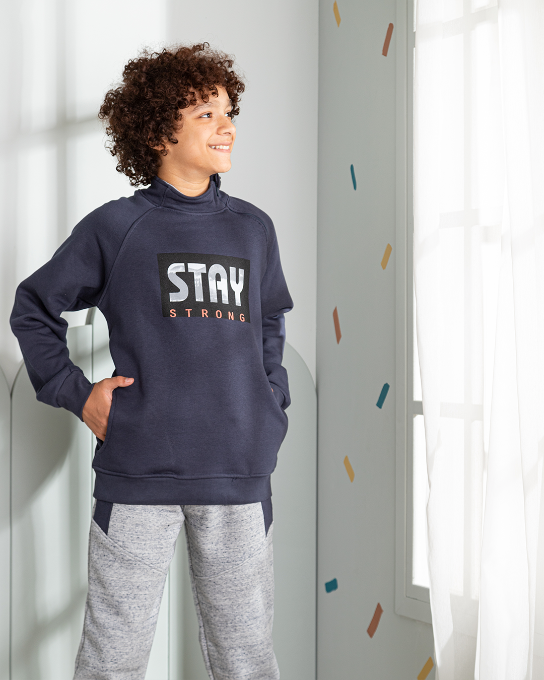 Stay stron boys' printed set