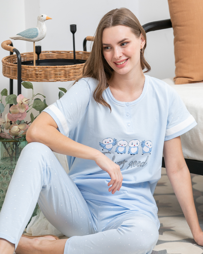 Feeling Good بيجامه حريمي زراير  بنطلون