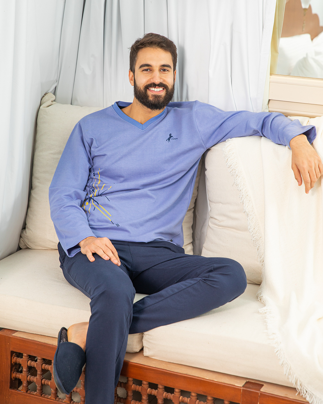 بيجامه رجالي راوند مطبوع جيب ميلتون