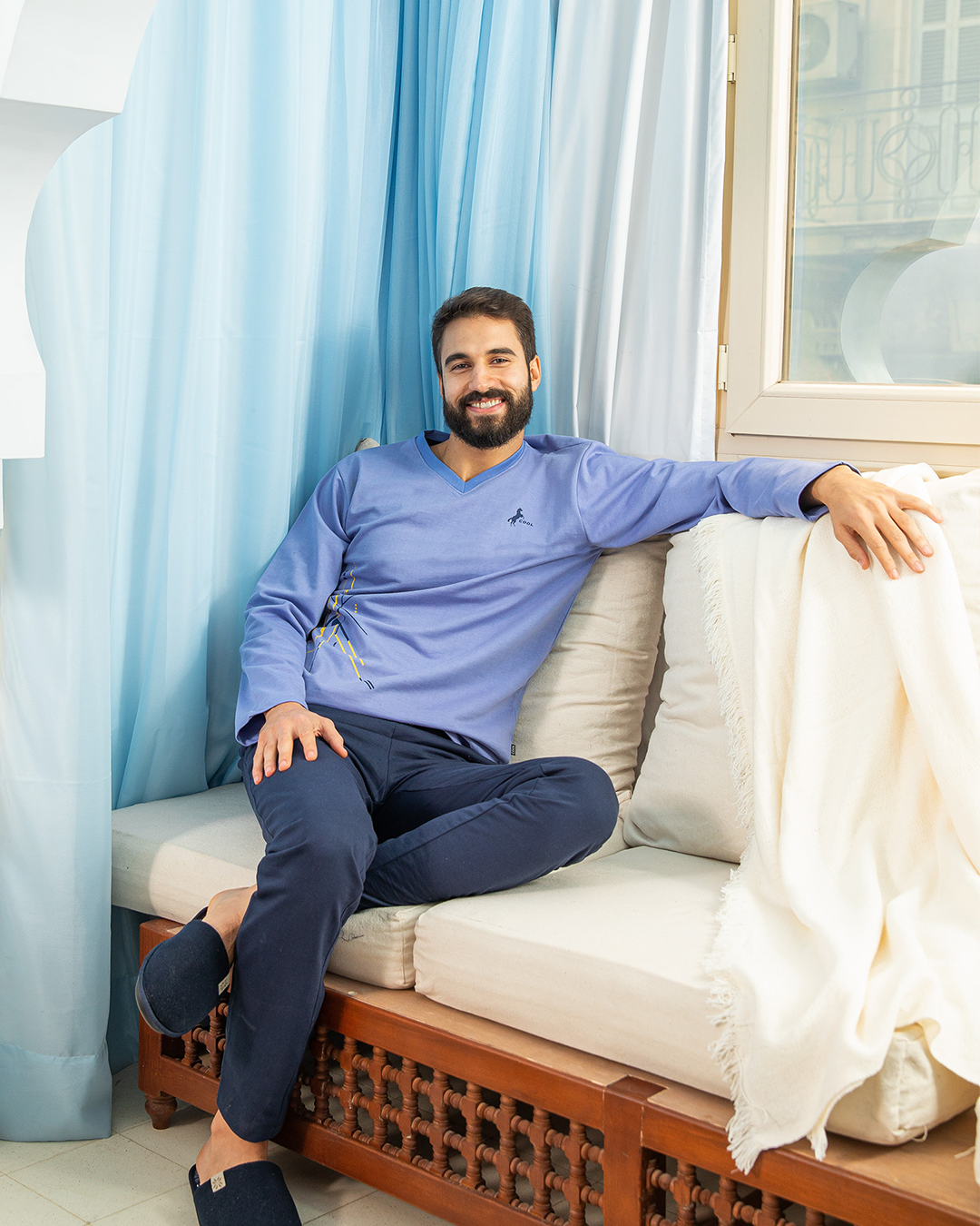 بيجامه رجالي راوند مطبوع جيب ميلتون